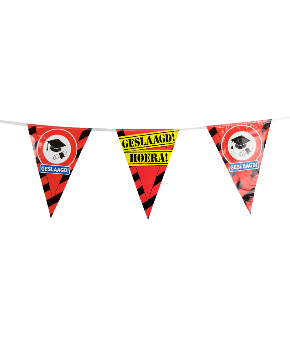 Geslaagd Slingers Verkeersbord 10m
