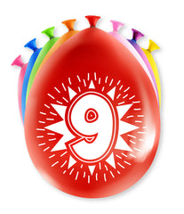Ballonnen 9 Jaar Hoera 8st