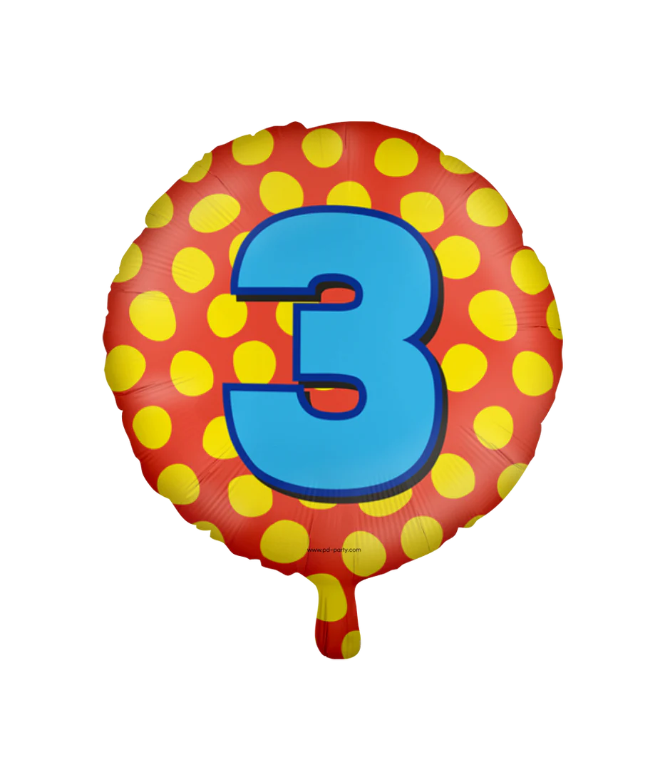 Helium Ballon 3 Jaar Gekleurd
