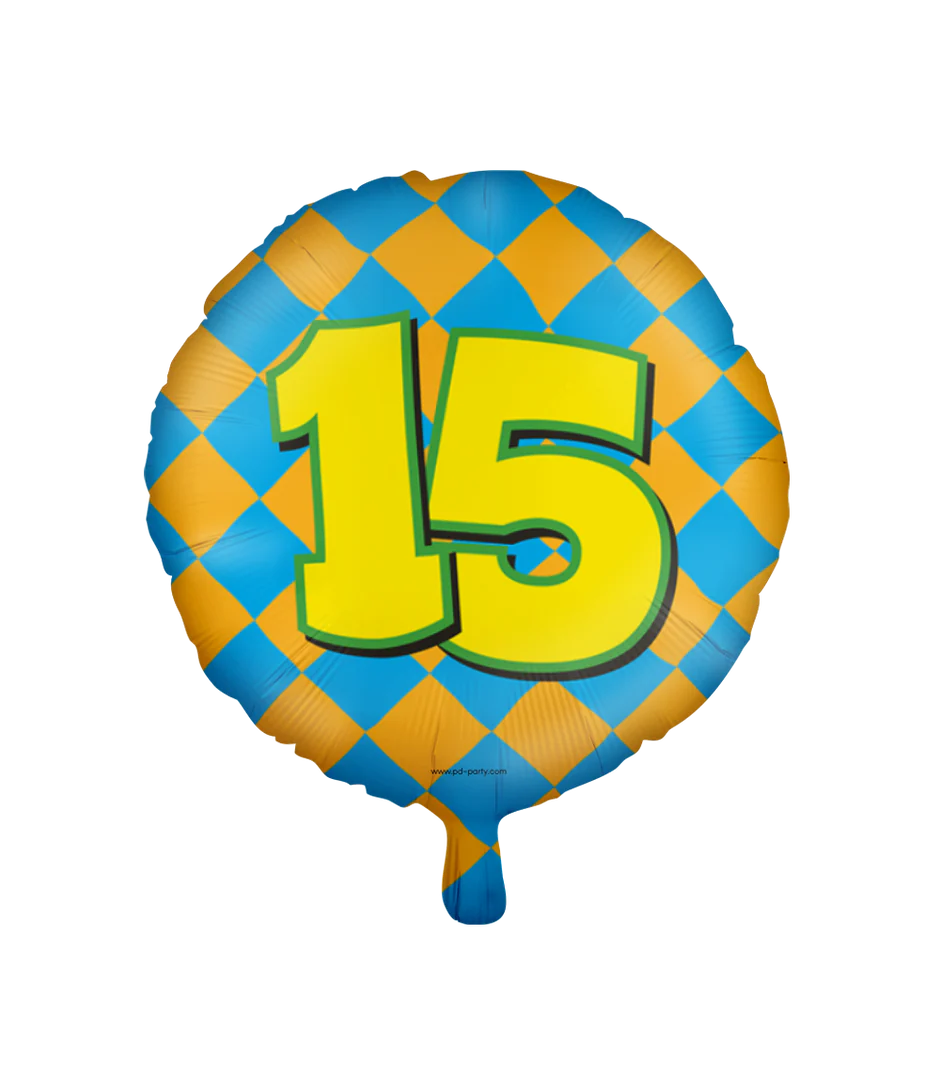 Helium Ballon 15 Jaar Gekleurd