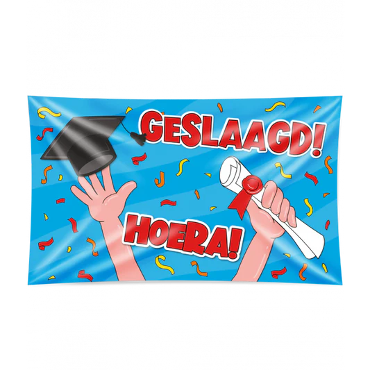 Gevel Vlag Geslaagd Cartoon