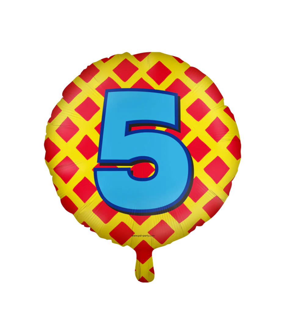 Helium Ballon 5 Jaar Gekleurd