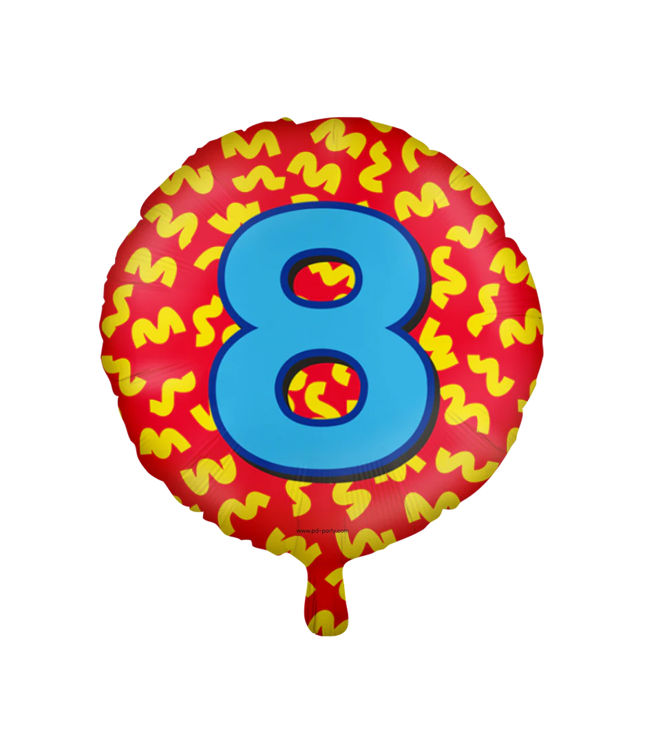 Helium Ballon 8 Jaar Gekleurd