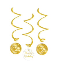 Hangdecoratie 25 Jaar Happy Birthday 3st