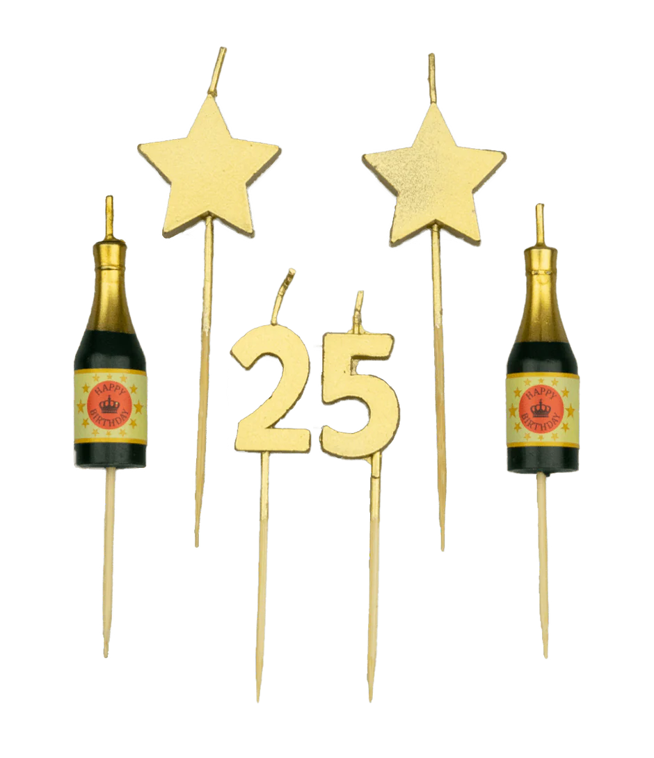 Kaarsjes 25 Jaar Champagne