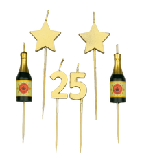 Kaarsjes 25 Jaar Champagne