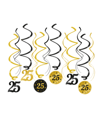 25 Jaar Hangdecoratie 12st 14cm