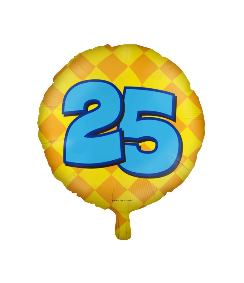 Helium Ballon 25 Jaar Gekleurd 46cm