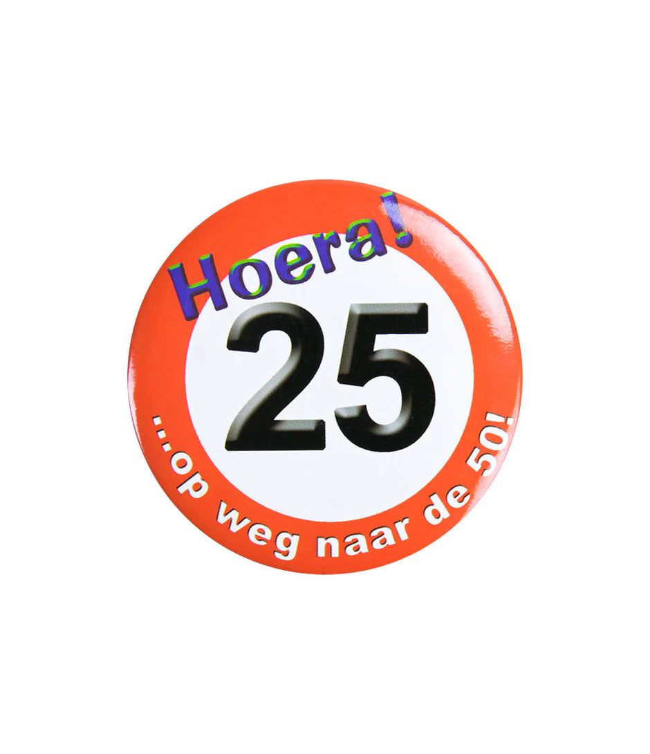 Button 25 Jaar Verkeersbord