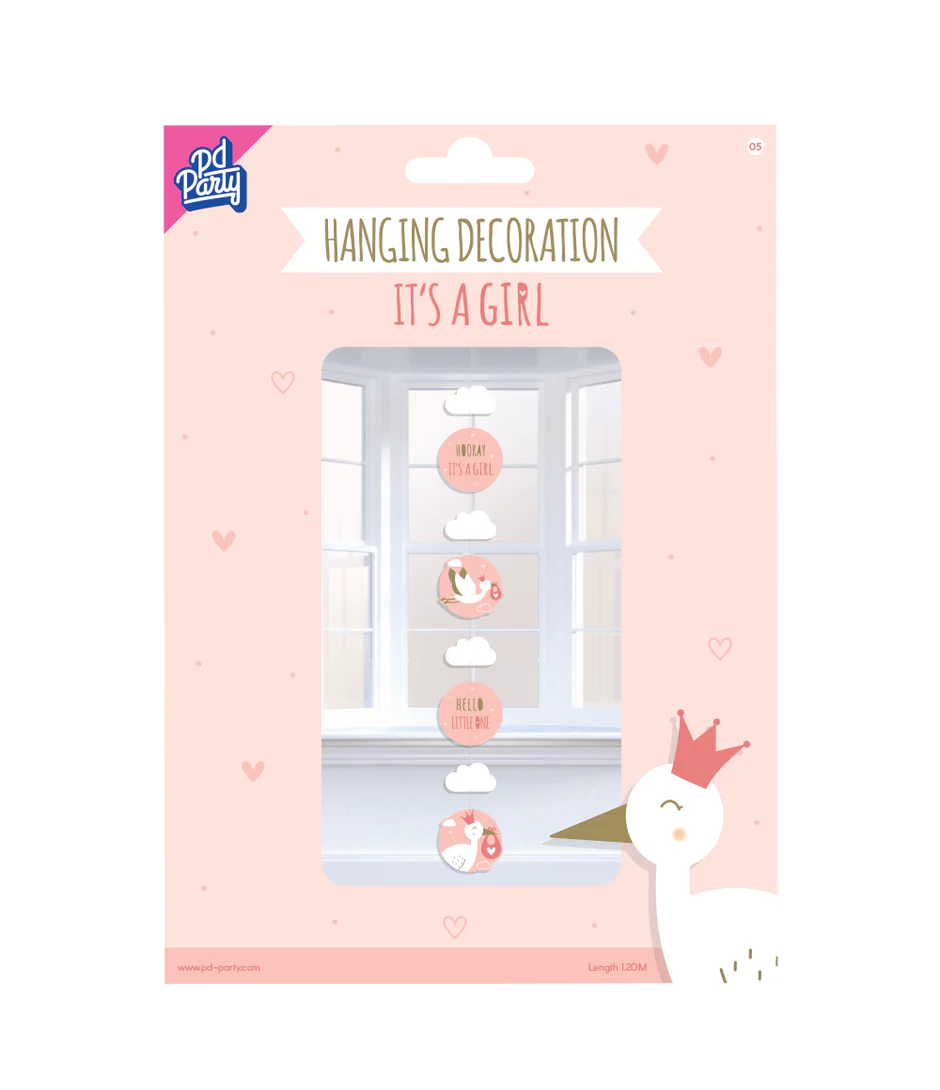 Hangdecoratie Newborn Baby Girl 120cm