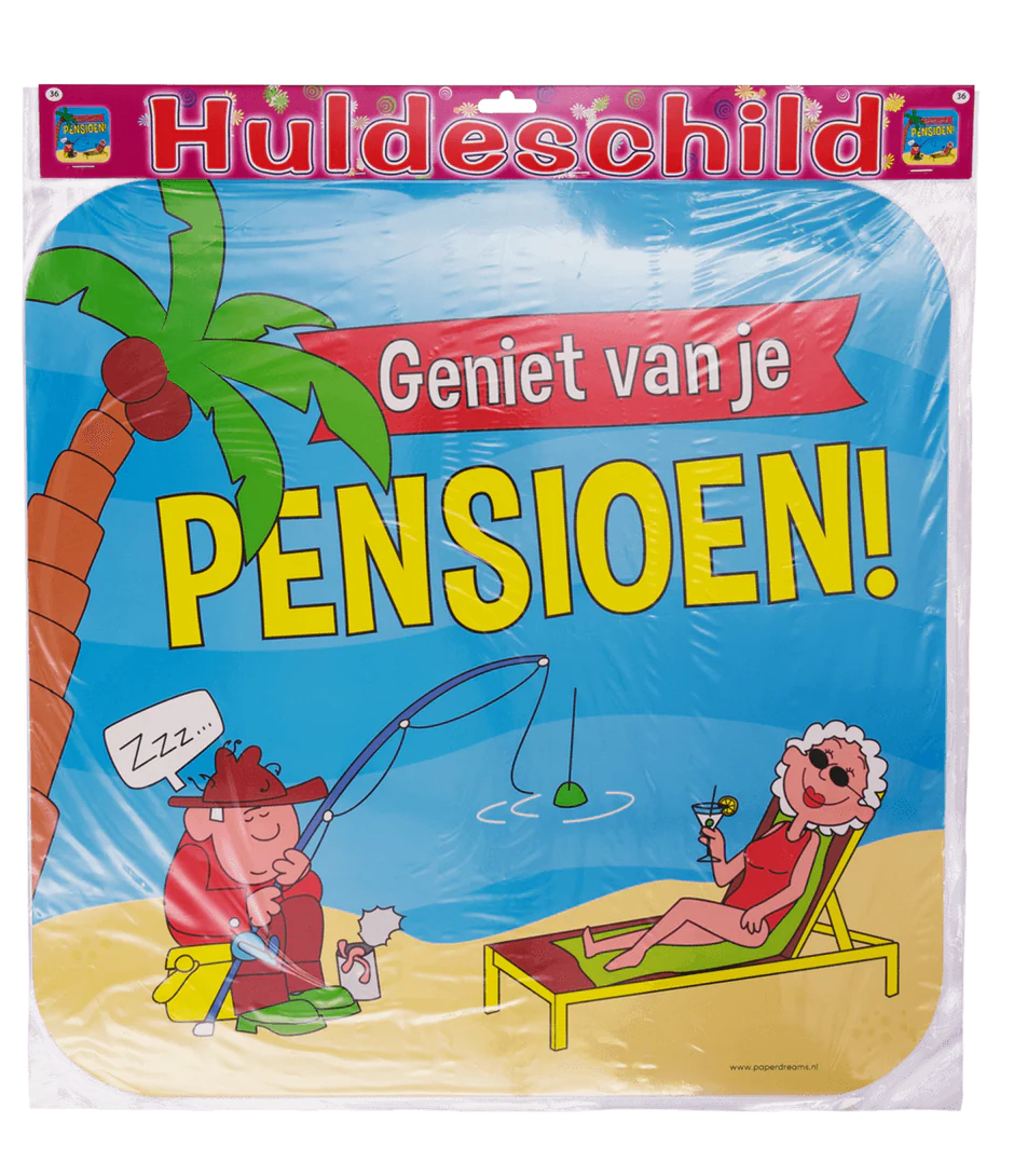 Deurbord Pensioen Cartoon