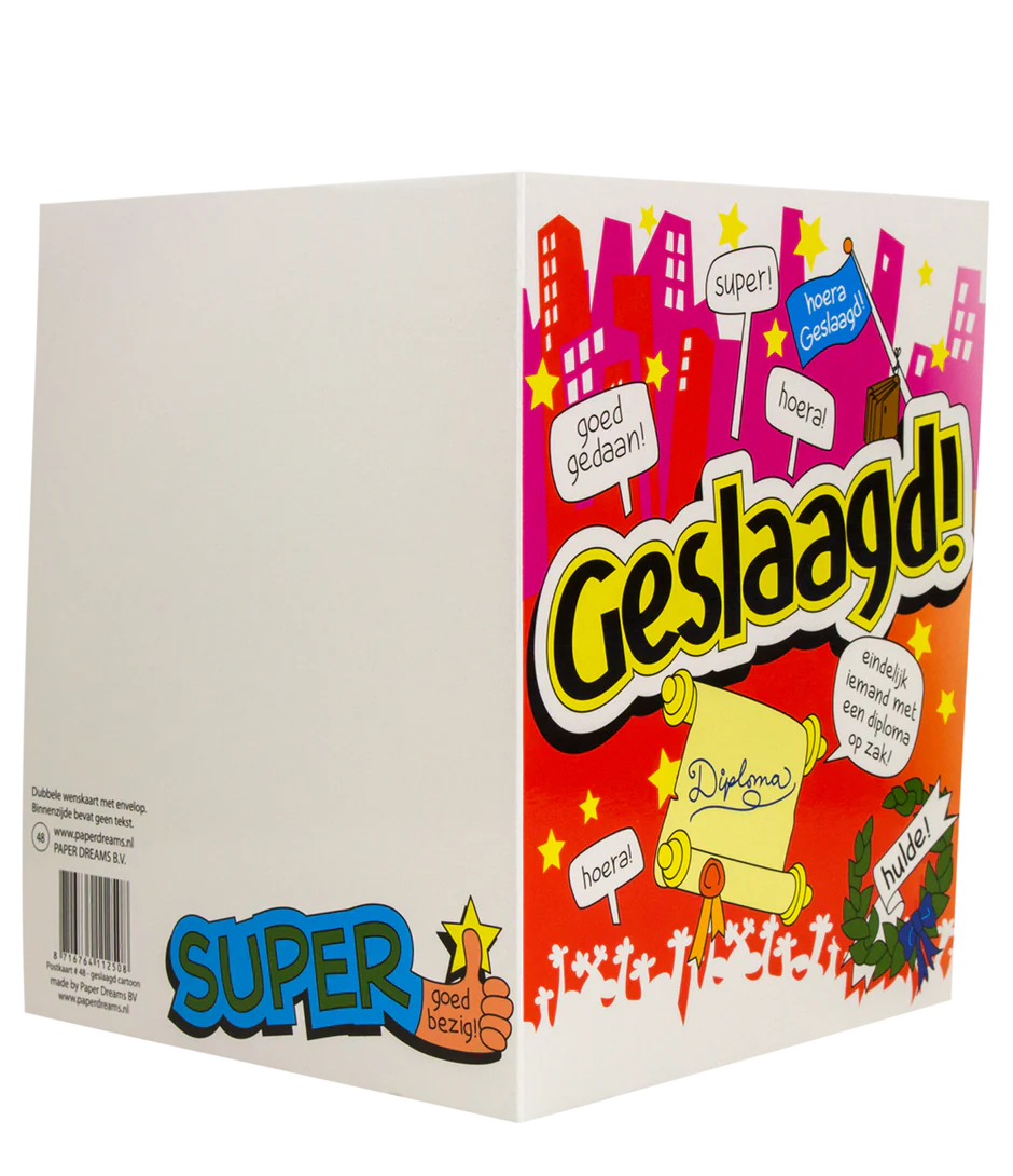 Wenskaart Geslaagd