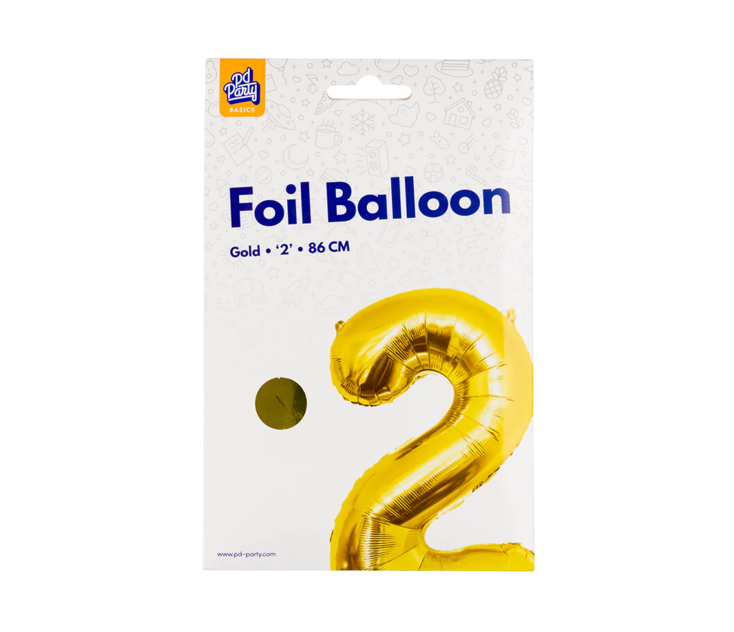 2 Jaar Cijfer Ballon Goud Leeg