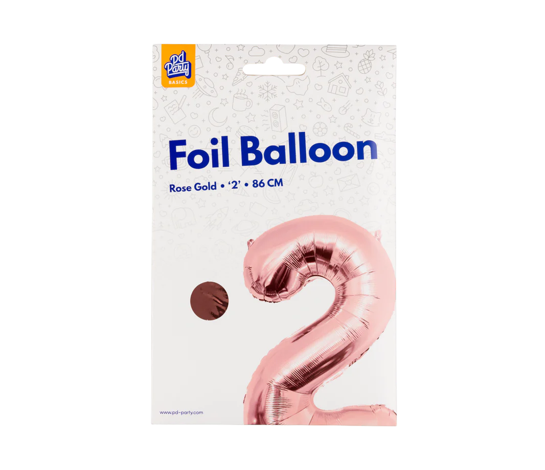 2 Jaar Cijfer Ballon Rose Goud Leeg