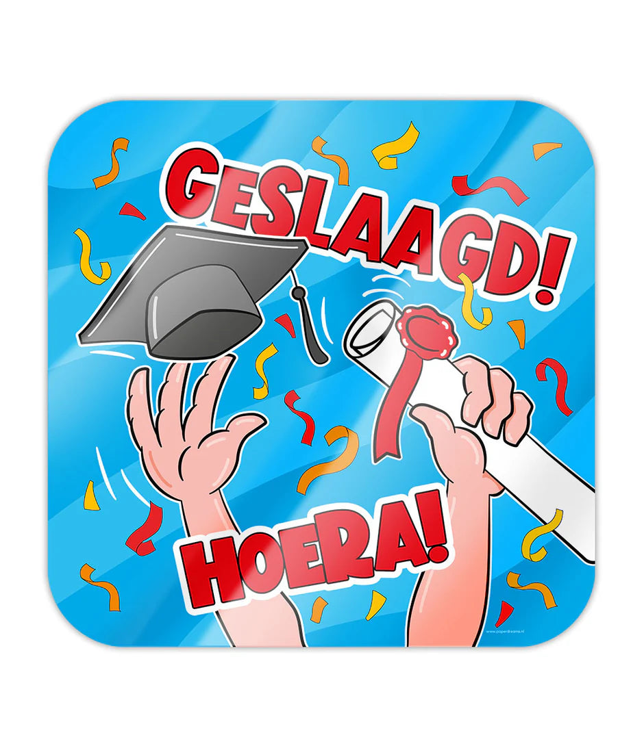 Geslaagd Deurbord Cartoon
