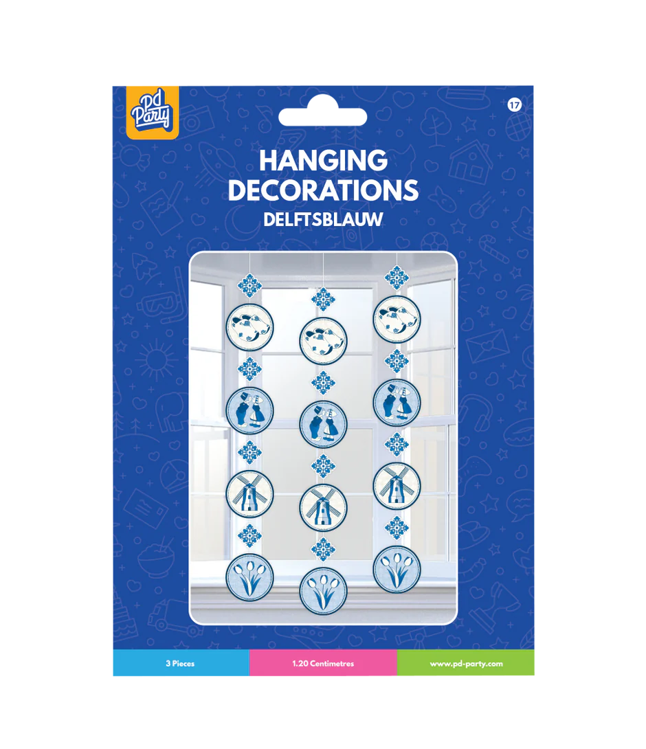 Delftsblauw Hangdecoratie 3st