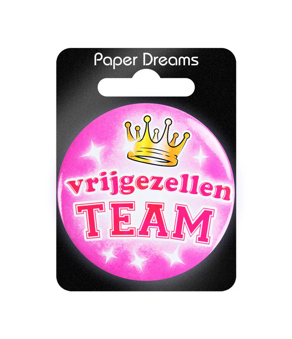 Button Vrijgezellen Team Vrouw