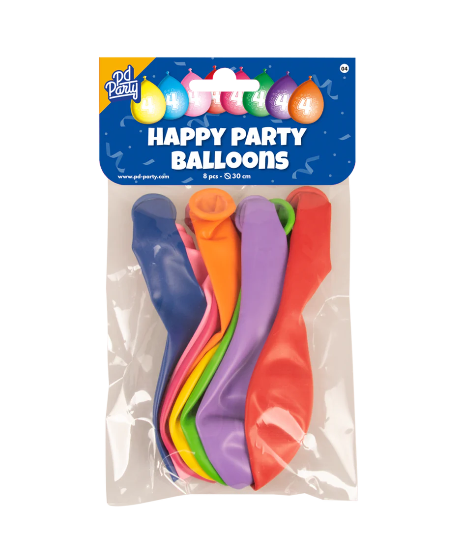 Ballonnen 4 Jaar Hoera 8st