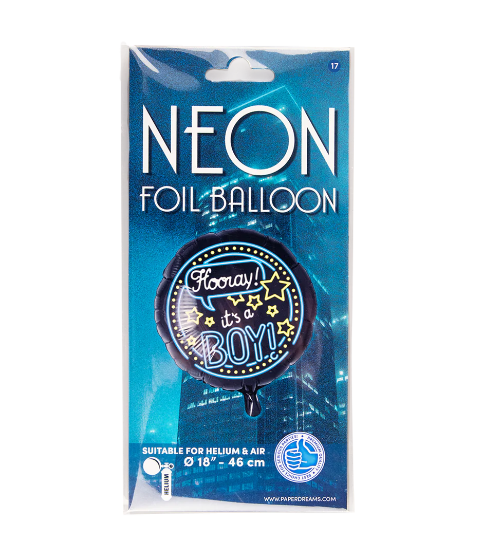 Geboorte Helium Ballon It's a Boy Neon