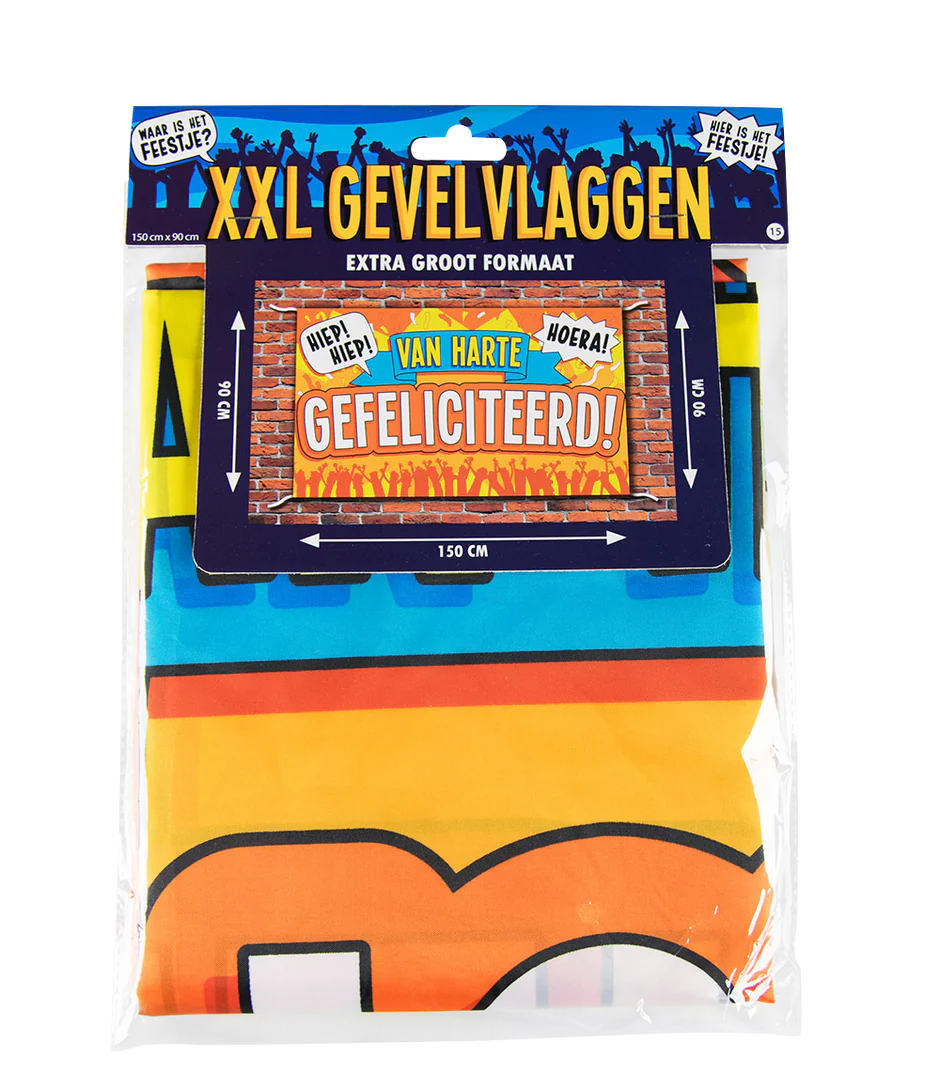 Verjaardag Gevelvlag Van Harte Gefeliciteerd