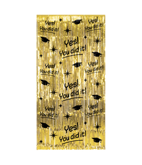 Geslaagd Deurgordijn Goud Zwart