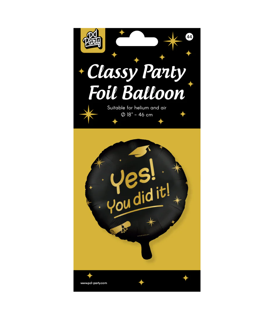Zwart Gouden Geslaagd Helium Ballon You Did It