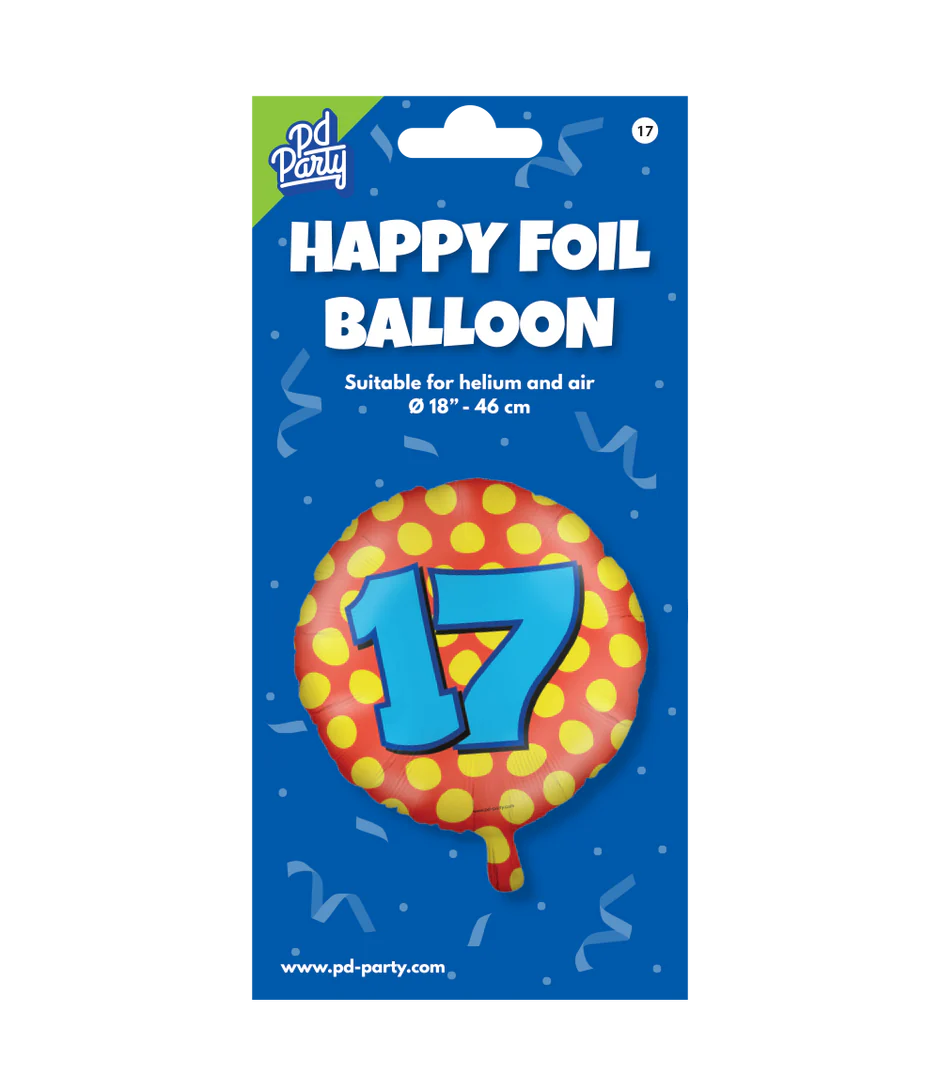 Helium Ballon 17 Jaar Gekleurd
