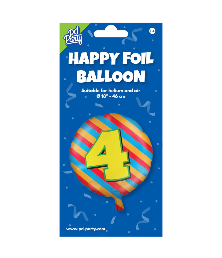 Helium Ballon 4 Jaar Gekleurd