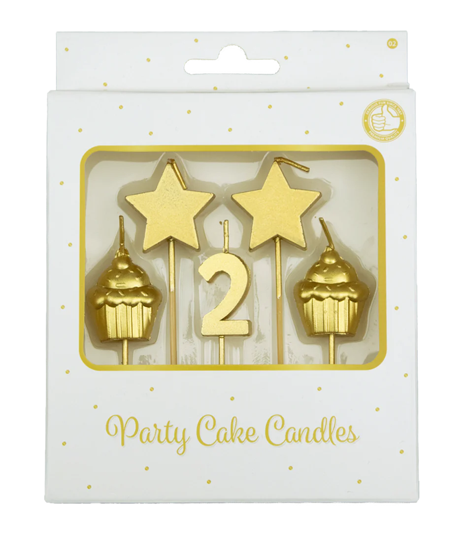 Kaarsjes 2 Jaar Cupcake Goud