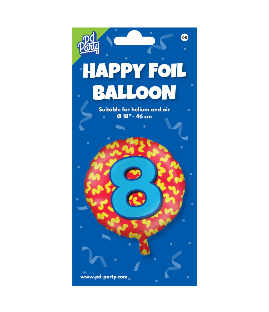 Helium Ballon 8 Jaar Gekleurd