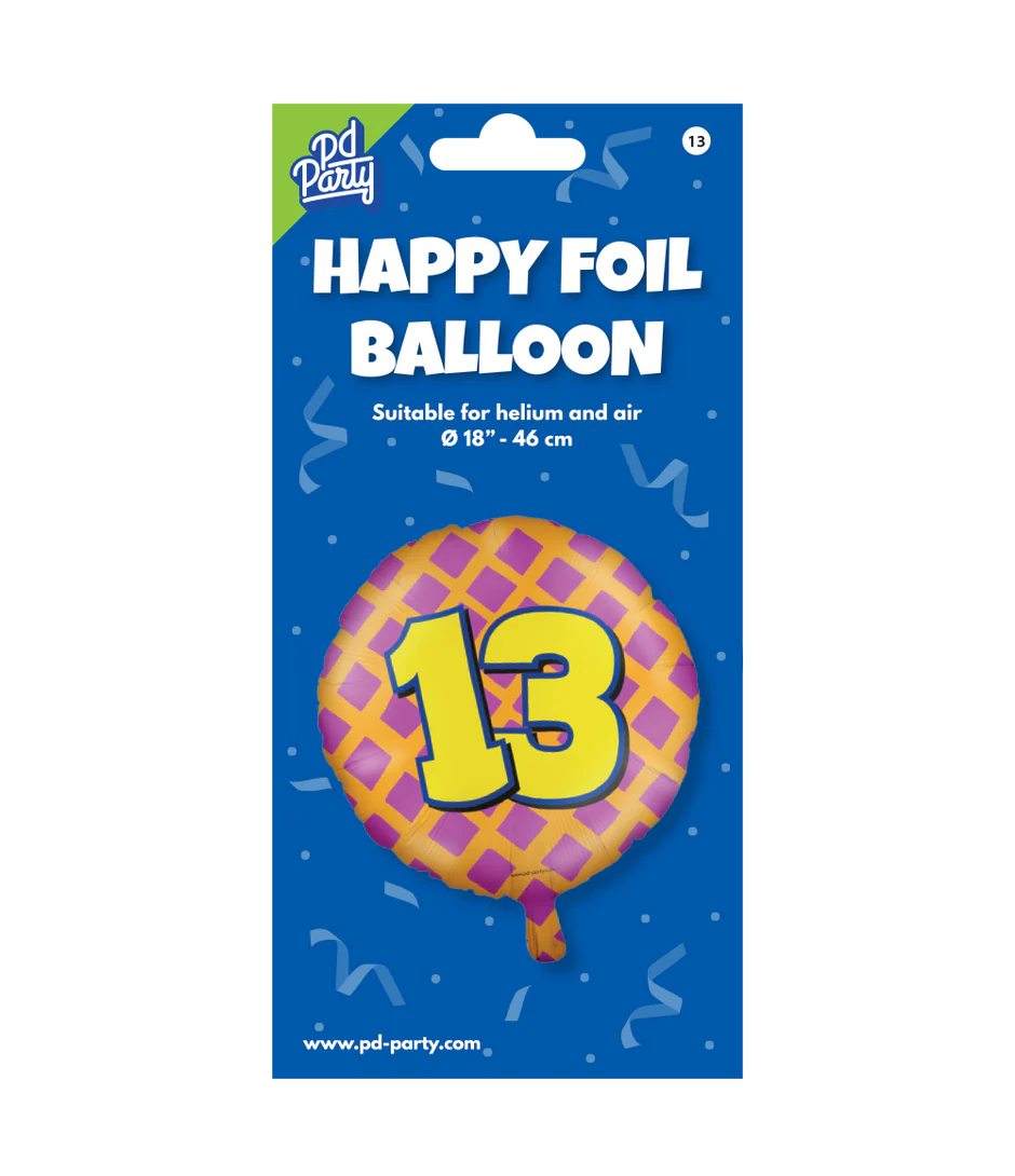 Helium Ballon 13 Jaar Gekleurd