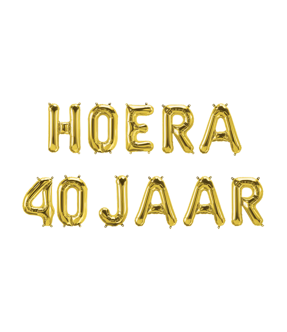 Gouden Ballonnen set Hoera 40 Jaar