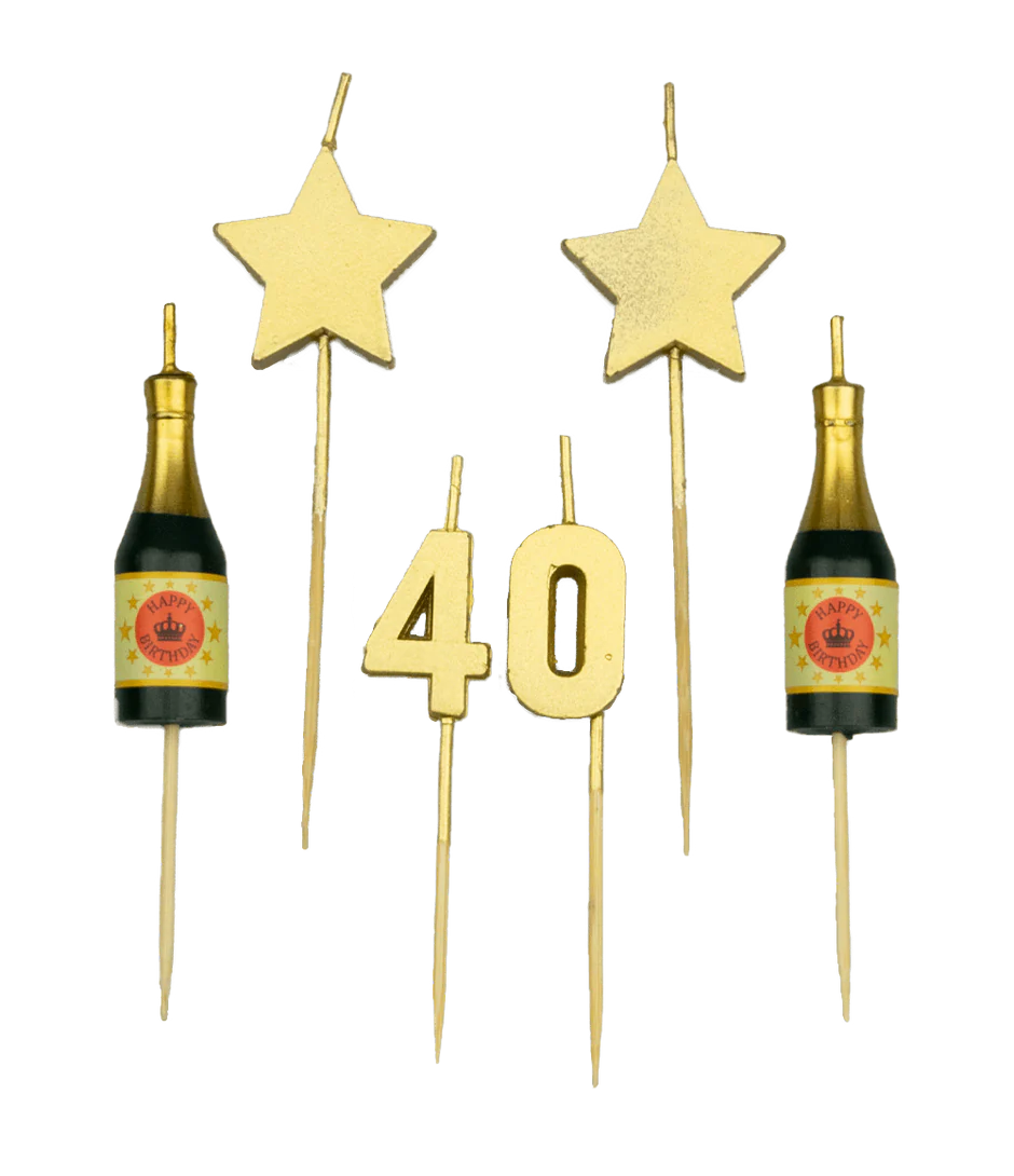 Kaarsjes 40 Jaar Champagne