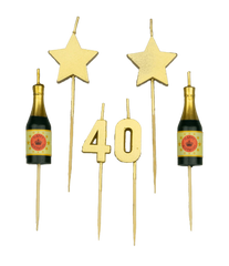 Kaarsjes 40 Jaar Champagne