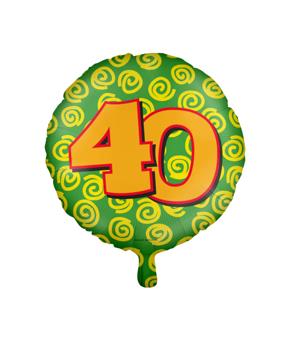 Helium Ballon 40 Jaar Gekleurd