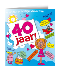 Verjaardagskaart 40 Jaar Cartoon Vrouw