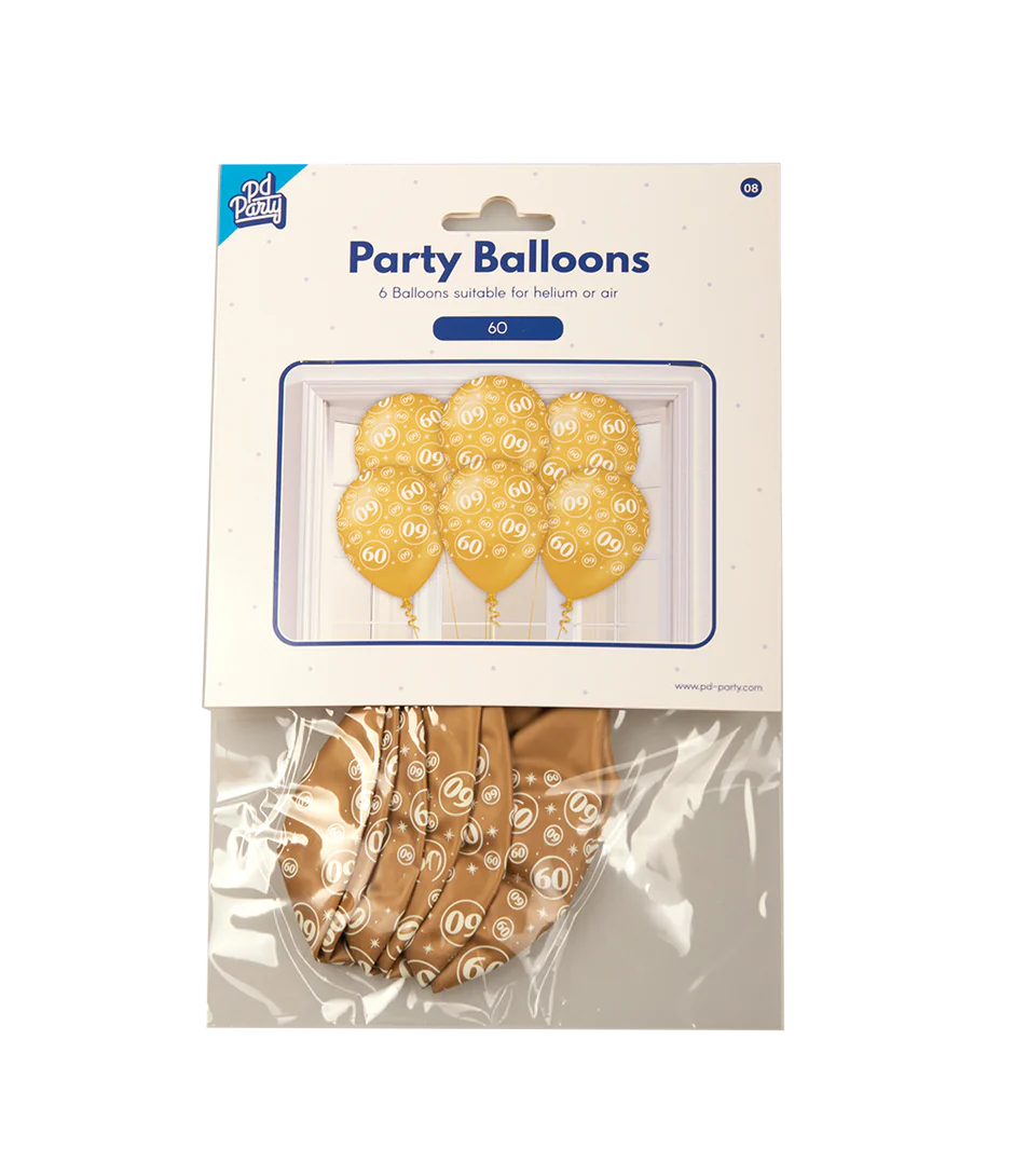 Ballonnen 60 Jaar 6st