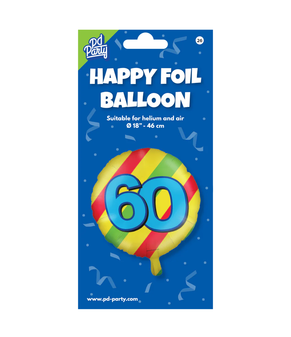 Helium Ballon 60 Jaar Gekleurd