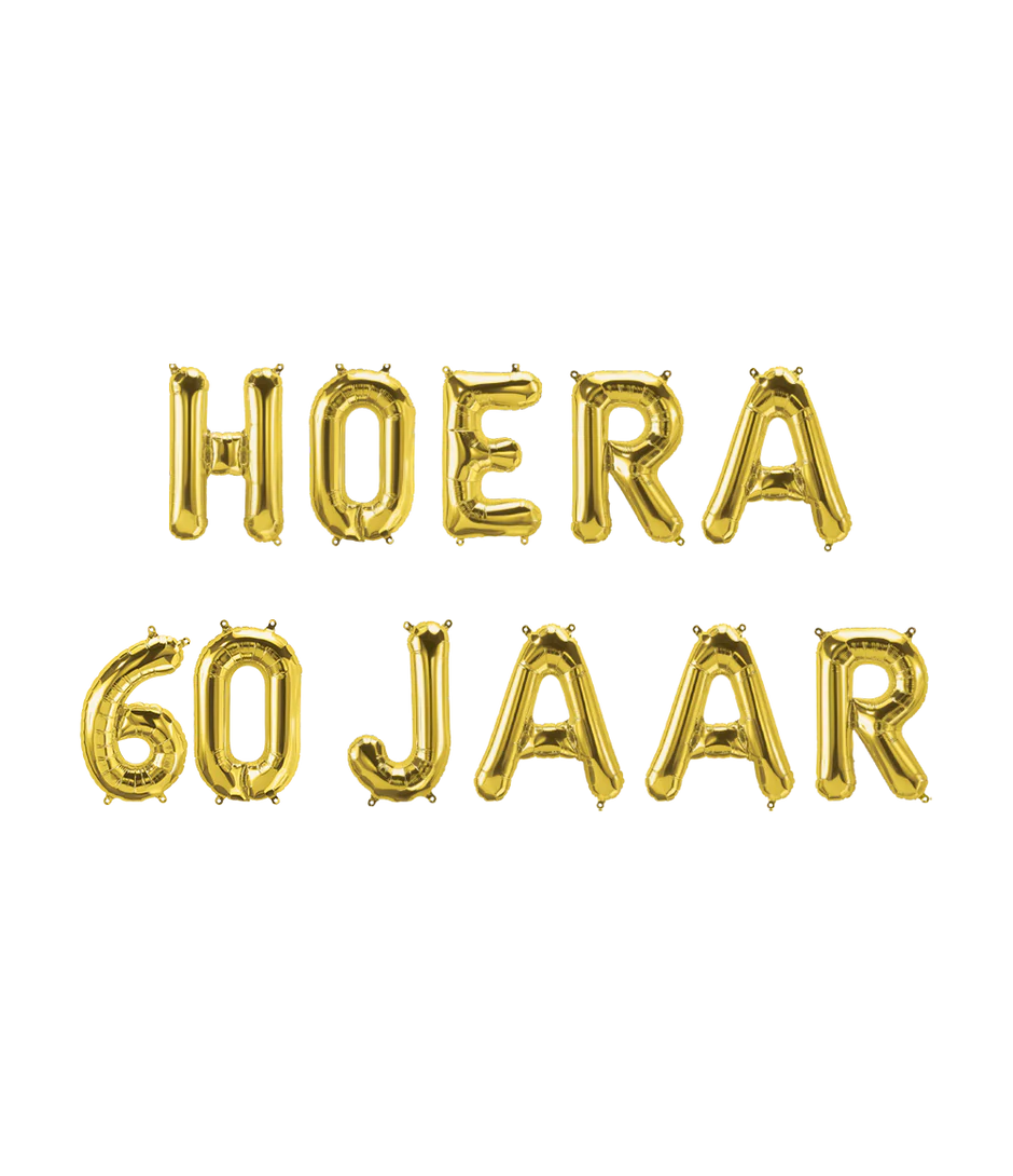 Gouden Ballonnen set Hoera 60 Jaar