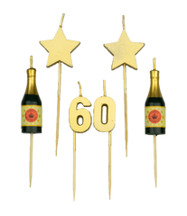 Kaarsjes 60 Jaar Champagne