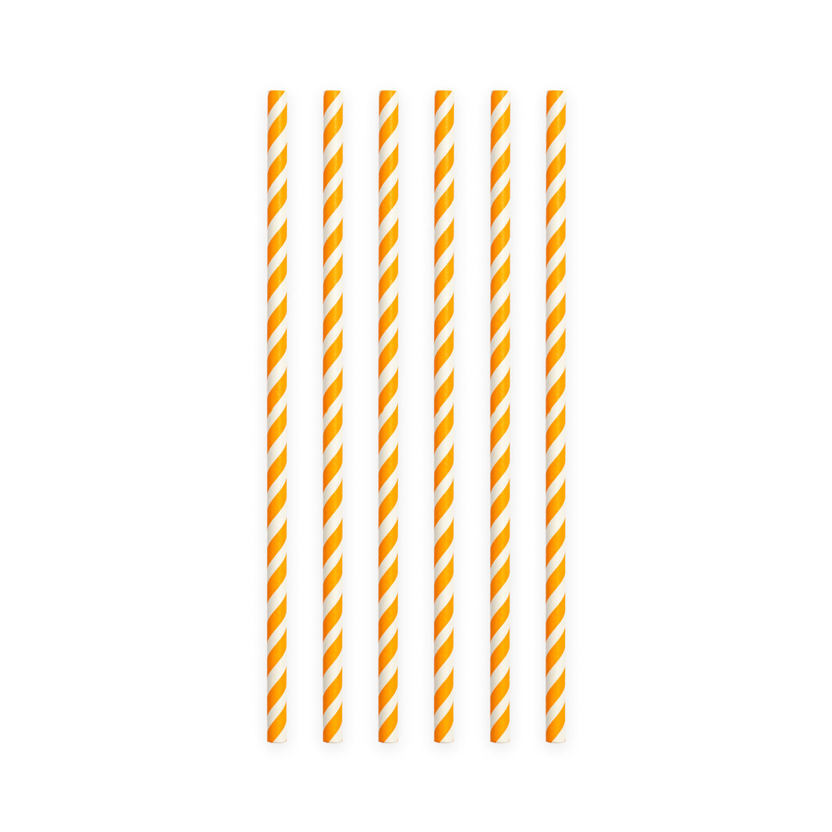 Papieren rietjes oranje/wit 20st