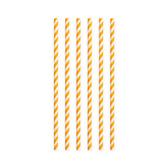 Papieren rietjes oranje/wit 20st