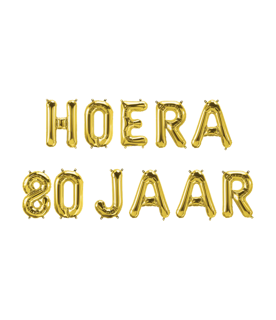 Gouden Ballonnen Set Hoera 80 Jaar