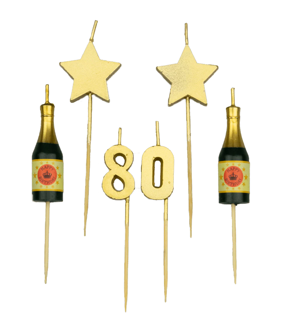 Kaarsjes 80 Jaar Champagne