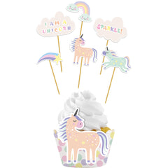Unicorn & Rainbows Cupcake Toppers 12-delig