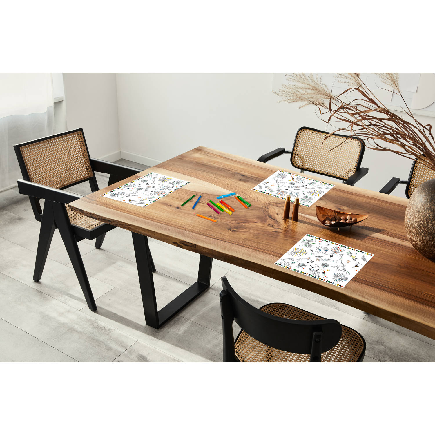 Placemat Kleurplaat Dino Roars 40cm