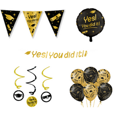 Geslaagd Versiering Pakket Zwart Goud