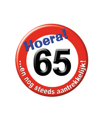 Button 65 Jaar Verkeersbord 5,5cm