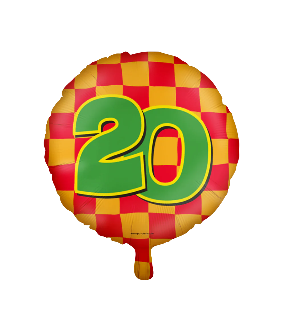 Helium Ballon 20 Jaar Gekleurd 46cm