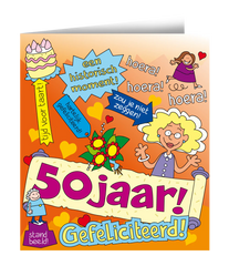 Verjaardagskaart 50 Jaar Vrouw Cartoon 16,5cm